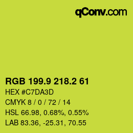 カラーコード: RGB 199.9 218.2 61 | qconv.com