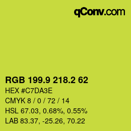 カラーコード: RGB 199.9 218.2 62 | qconv.com