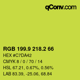カラーコード: RGB 199.9 218.2 66 | qconv.com