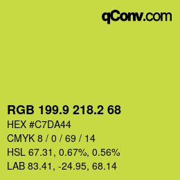 カラーコード: RGB 199.9 218.2 68 | qconv.com