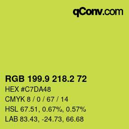 カラーコード: RGB 199.9 218.2 72 | qconv.com