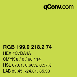 カラーコード: RGB 199.9 218.2 74 | qconv.com