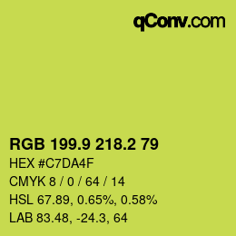 カラーコード: RGB 199.9 218.2 79 | qconv.com