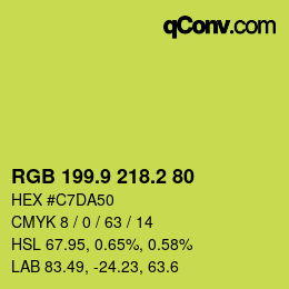 カラーコード: RGB 199.9 218.2 80 | qconv.com
