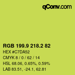 カラーコード: RGB 199.9 218.2 82 | qconv.com