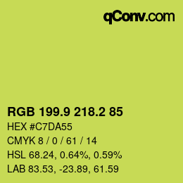 カラーコード: RGB 199.9 218.2 85 | qconv.com