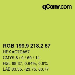 カラーコード: RGB 199.9 218.2 87 | qconv.com