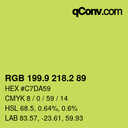 カラーコード: RGB 199.9 218.2 89 | qconv.com