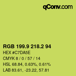 カラーコード: RGB 199.9 218.2 94 | qconv.com