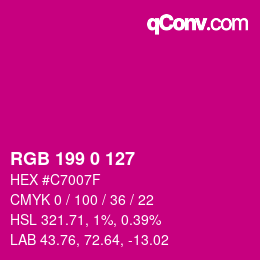 Color code: RGB 199 0 127 | qconv.com