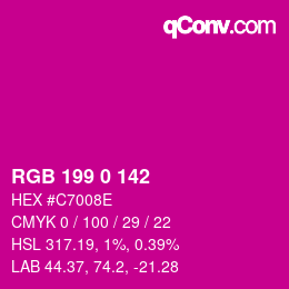 Color code: RGB 199 0 142 | qconv.com
