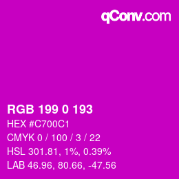 Color code: RGB 199 0 193 | qconv.com