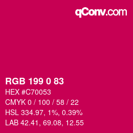 Color code: RGB 199 0 83 | qconv.com