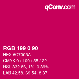 Color code: RGB 199 0 90 | qconv.com