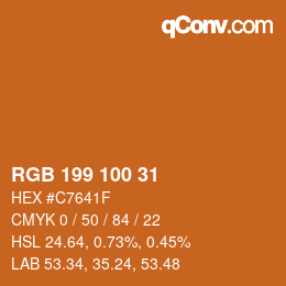 Farbcode: RGB 199 100 31 | qconv.com