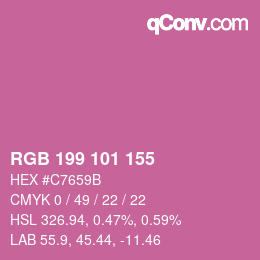 カラーコード: RGB 199 101 155 | qconv.com