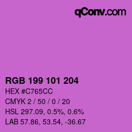 カラーコード: RGB 199 101 204 | qconv.com