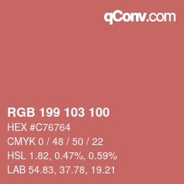 Color code: RGB 199 103 100 | qconv.com