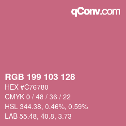 カラーコード: RGB 199 103 128 | qconv.com
