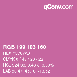 カラーコード: RGB 199 103 160 | qconv.com