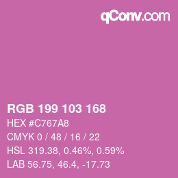 Color code: RGB 199 103 168 | qconv.com