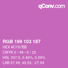Color code: RGB 199 103 187 | qconv.com