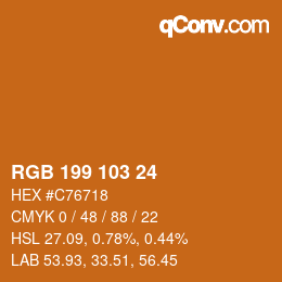 Color code: RGB 199 103 24 | qconv.com