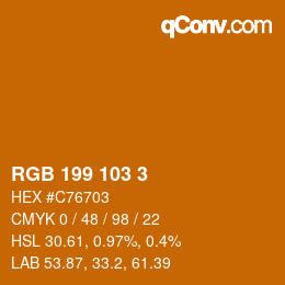 カラーコード: RGB 199 103 3 | qconv.com