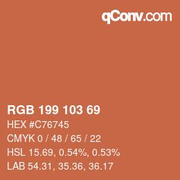 カラーコード: RGB 199 103 69 | qconv.com