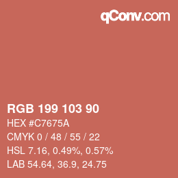 Color code: RGB 199 103 90 | qconv.com