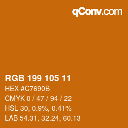 Color code: RGB 199 105 11 | qconv.com