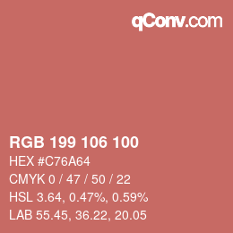 Color code: RGB 199 106 100 | qconv.com