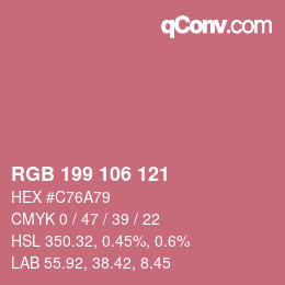 カラーコード: RGB 199 106 121 | qconv.com