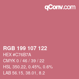 カラーコード: RGB 199 107 122 | qconv.com