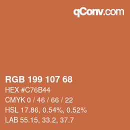 颜色代码: RGB 199 107 68 | qconv.com