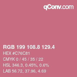 カラーコード: RGB 199 108.8 129.4 | qconv.com