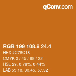 カラーコード: RGB 199 108.8 24.4 | qconv.com