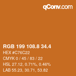 カラーコード: RGB 199 108.8 34.4 | qconv.com