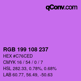 Color code: RGB 199 108 237 | qconv.com