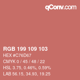 カラーコード: RGB 199 109 103 | qconv.com