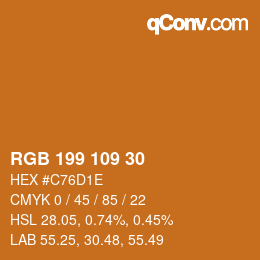 Color code: RGB 199 109 30 | qconv.com