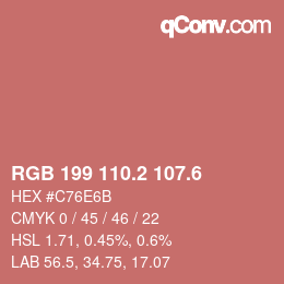 カラーコード: RGB 199 110.2 107.6 | qconv.com