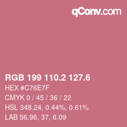 カラーコード: RGB 199 110.2 127.6 | qconv.com