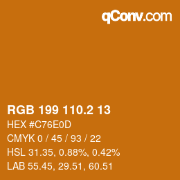 カラーコード: RGB 199 110.2 13 | qconv.com