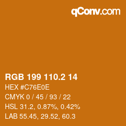 カラーコード: RGB 199 110.2 14 | qconv.com
