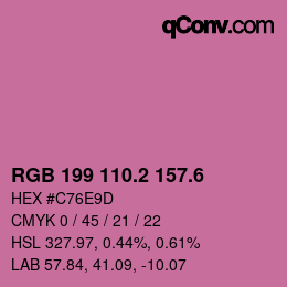 カラーコード: RGB 199 110.2 157.6 | qconv.com