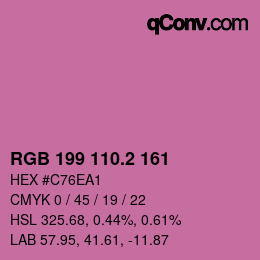 カラーコード: RGB 199 110.2 161 | qconv.com