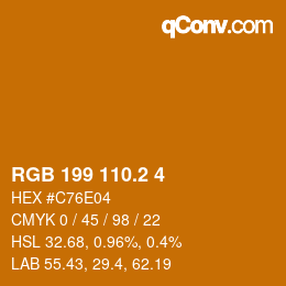 カラーコード: RGB 199 110.2 4 | qconv.com