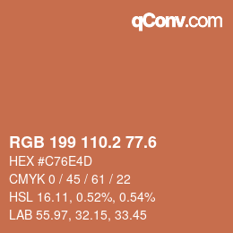 カラーコード: RGB 199 110.2 77.6 | qconv.com