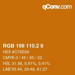 カラーコード: RGB 199 110.2 9 | qconv.com